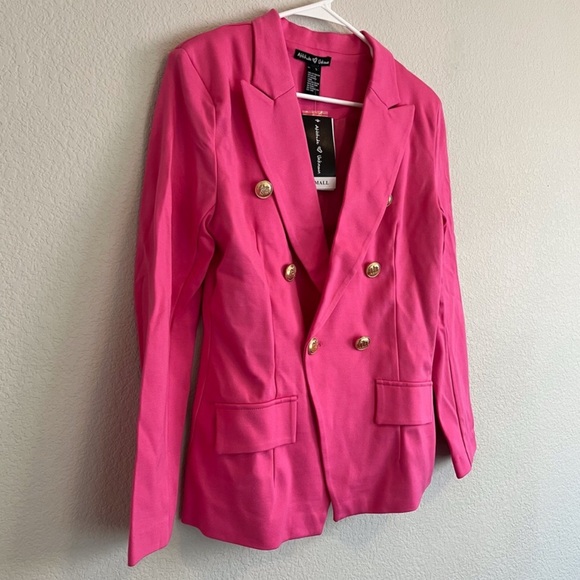 Attitude Unknown Women's Metallic Button Blazer Small - Picture 5 of 12